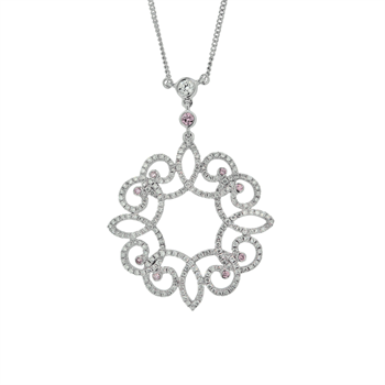 White gold Argyle pink diamond pendant by Nick Ireland.