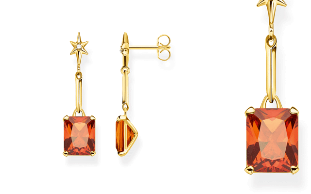 Orange stone earrings from Thomas Sabo’s latest Magic Star collection.