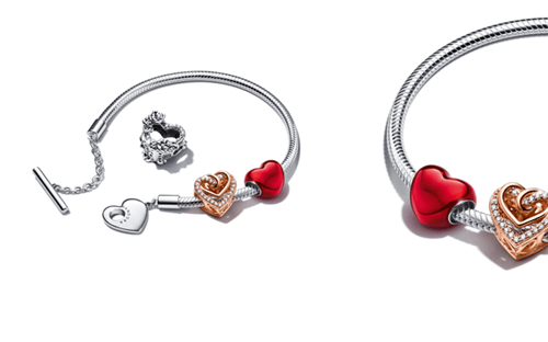 Pandora’s hand-finished Valentine’s Day designs.