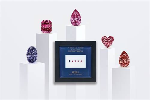 The Zenith Suite, acquired by Kunming Diamonds during the 2020 Argyle Tender, features five mixed fancy shape diamonds with the highest GIA-graded colour intensities.