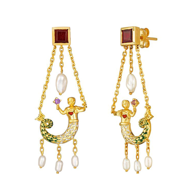 'La Sirene' earrings by Olivia Cummings.