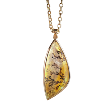 Dentritic agate pendant by Anna Seelye.