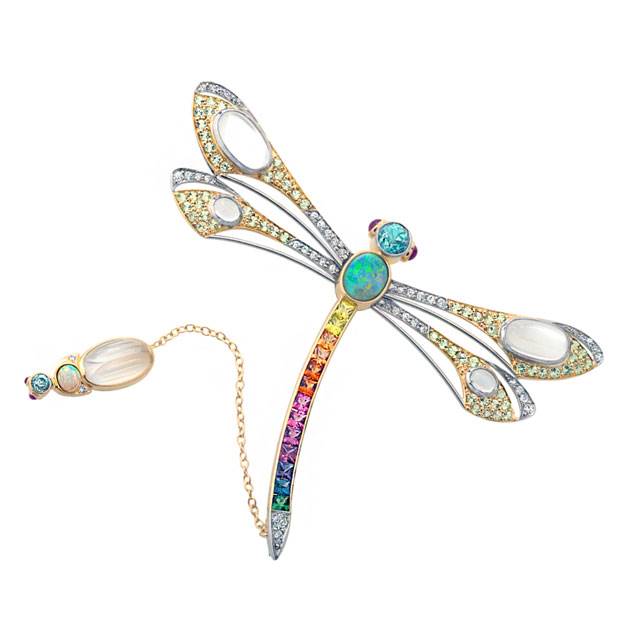 Dragonfly brooch by Gerard Wollaston.