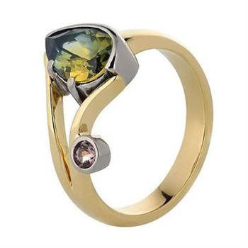 Custom sapphire and tourmaline ring by Erin Timony.