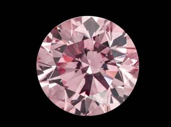 A 2-carat round brilliant fancy intense purplish pink diamond, from the Fitzpatrick Collection, has sold for $2.2 million, smashing the previous Australian record. Image: YourDiamonds.com