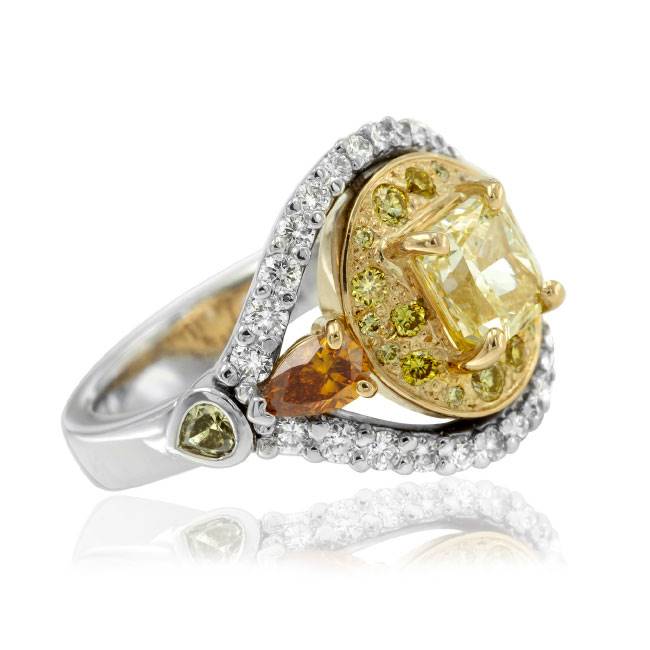 Fancy yellow diamond ring by Nazanin Mohammadkhani.