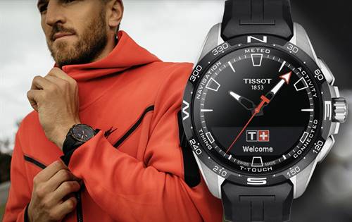 AFL player Marcus Bontempelli is one of three athletes in Tissot's campaign for the T-Touch Connect Solar, alongside rugby league's Ryan Papenhuyzen and basketball star-turned-commentator Corey Williams.