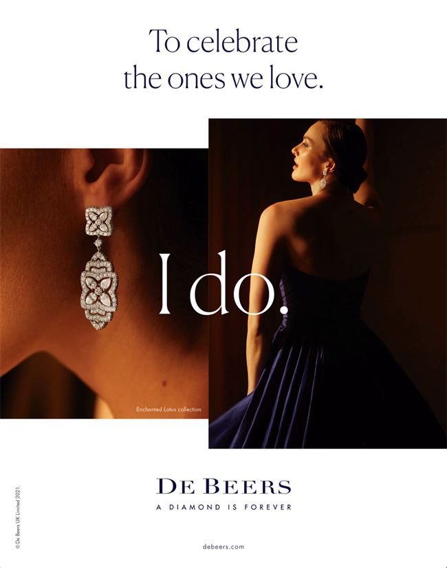 "De Beers’ new campaign emphasises the importance of these powerful commitments, and takes these two iconic words into new territory, expanding their meaning to stand for personal pledges of all kinds: to love, friendship, family, society, nature and more."