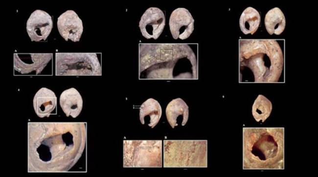 Upon closer inspection, the holes were delicately perforated and most likely for traditional jewellery. <b>Image:</b> Aawsat.com