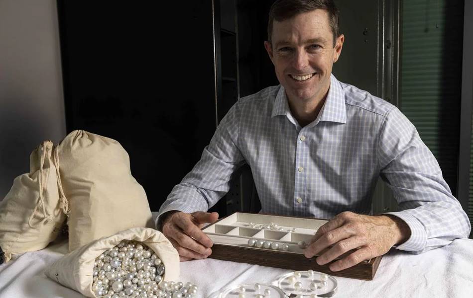 James Brown, managing director of Pearls of Australia went into partnership with Australian company Everledger to create a program for pearl provenance. <b>Image:</b> Colin Murty / The Australian