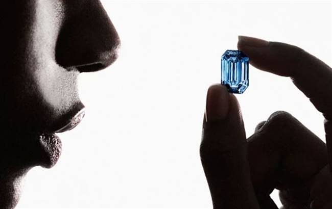 The step-cut stone was taken from a 39.35-carat rough blue diamond sold by Petra to DeBeers and Diacore three months after it was unearthed, then cut and polished into the Cullinan Blue. Source: Sotheby