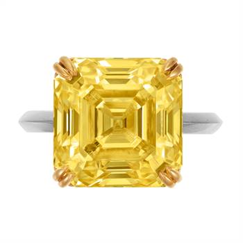 15.31-carat vivid yellow diamond ring that fetched around $US1.3 million ($AU1.77 million).