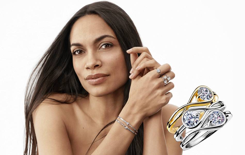 Rosario Dawson models Diamonds by Pandora. Source: Pandora