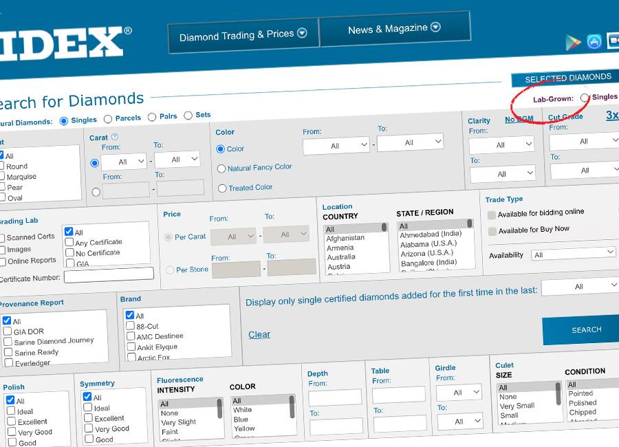 Members who trade lab-created diamonds will be given access to all of IDEX’s guaranteed diamond transaction program, including authentication by trained gemologists and consolidated shipping from all global diamond centres.