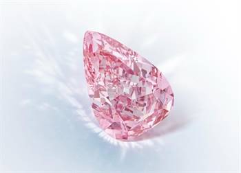 The Fortune Pink is an 18.18-carat pear-shaped fancy vivid pink diamond that is expected to sell for US$35 million at Christie’s in November. Image: Christie's