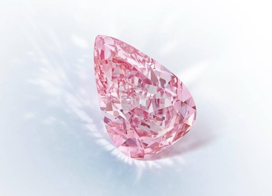 The Fortune Pink is an 18.18-carat pear-shaped fancy vivid pink diamond that is expected to sell for US$35 million at Christie’s in November. Image: Christie's