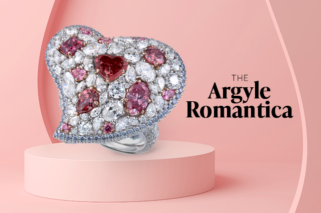 With an estimated value of $6 million, the Argyle Romantica ring features 3.42 carats of rare pink, red and blue fancy colour diamonds.