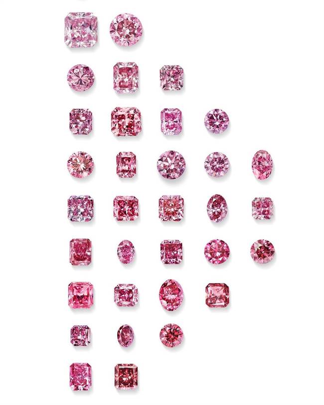  35 fancy colour diamonds of varying shades including pink, purple and red were exchanged for an undisclosed amount. The deal has been described as Tiffany & Co’s ‘largest single purchase’ of the year. Image: Tiffany & Co.