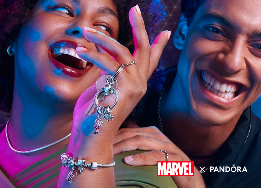 The Marvel x Pandora collection features five charms and one ring with characters such as Star-Lord, Groot, and Rocket crafted in hand-finished sterling silver.