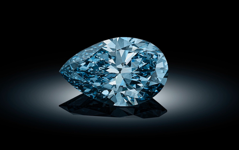 Known as the Bulgari Laguna Blue, the 11.16-carat pear-shaped diamond is owned by a European collector who purchased it in 1979. | Source: Sotheby's