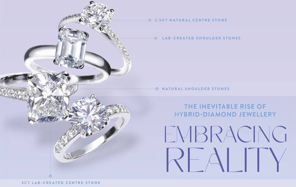 Hybrid diamond jewelry - a mix of natural and lab grown stones - is the new reality. | Source: IDEX