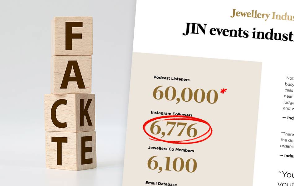 JIN’s misleading brochure which resulted in a 14-month legal dispute ending in the Federal Court. It clearly makes the claim that in May 2022 the Jewellery Industry Fair Instagram account had 6,776 followers - as of today it only has 2,429.