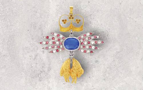 Sapphire, ruby and diamond neck badge of the Order of the Golden Fleece, early 20th century. | Source: Sotheby