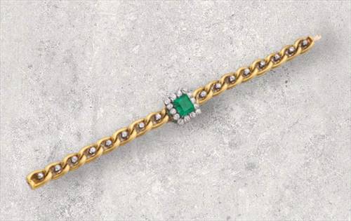 Emerald and diamond bracelet, 1890s. | Source: Sotheby