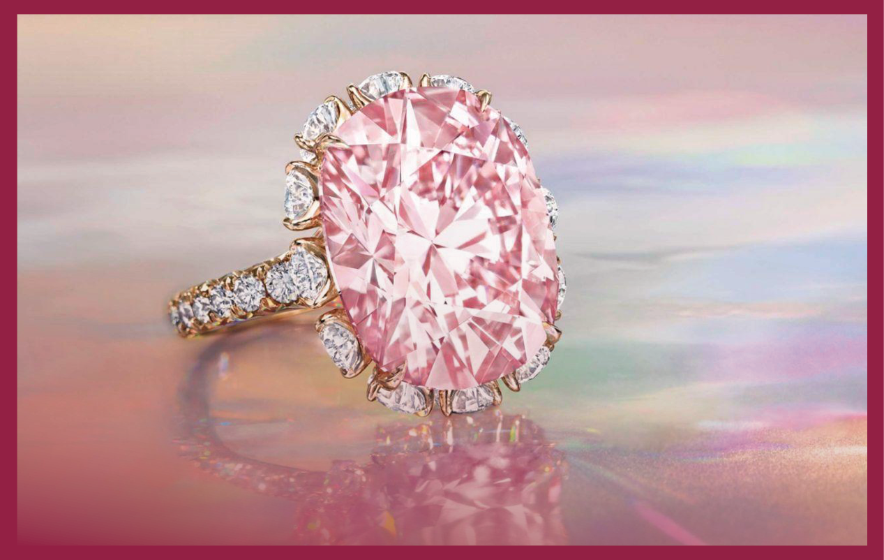 The cushion brilliant-cut, internally flawless, fancy intense pink diamond returned $US10.8 million ($AU16.18 million), falling within the pre-sale estimate range. Source: Christie's