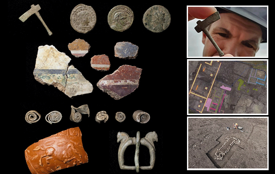 Archaeologists in England have discovered an ancient Roman villa complex during countryside excavations. The site contains many intriguing artifacts, including jewellery. | Source: Red River Archaeology Group