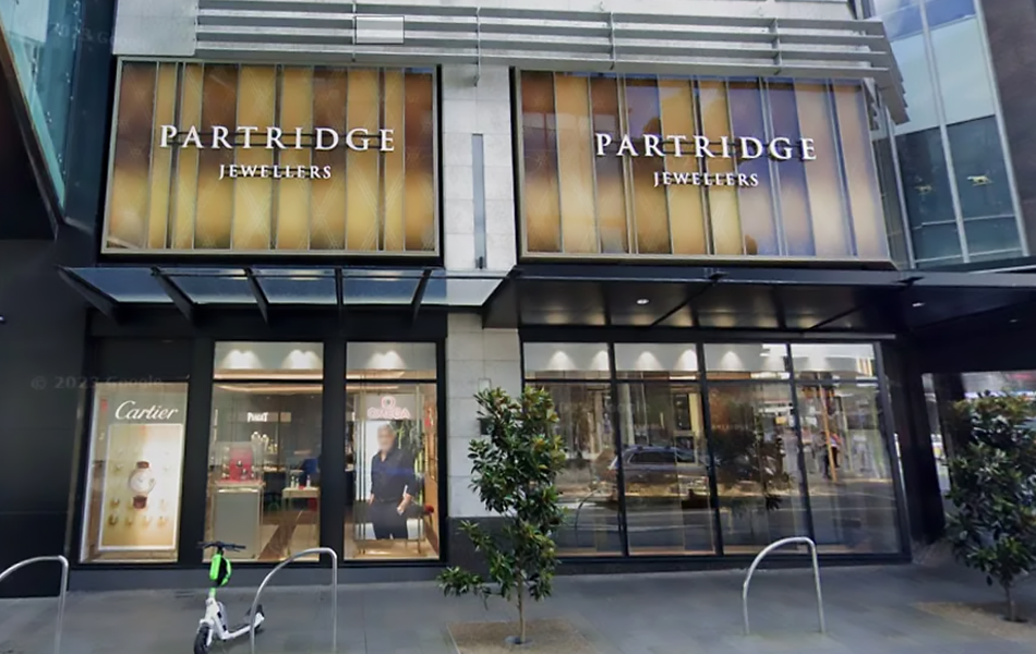 Partridge Jewellers in Newmarket, an upscale retail district of Auckland, was first raided on 12 April and then again on 21 April. | Source: Google Maps