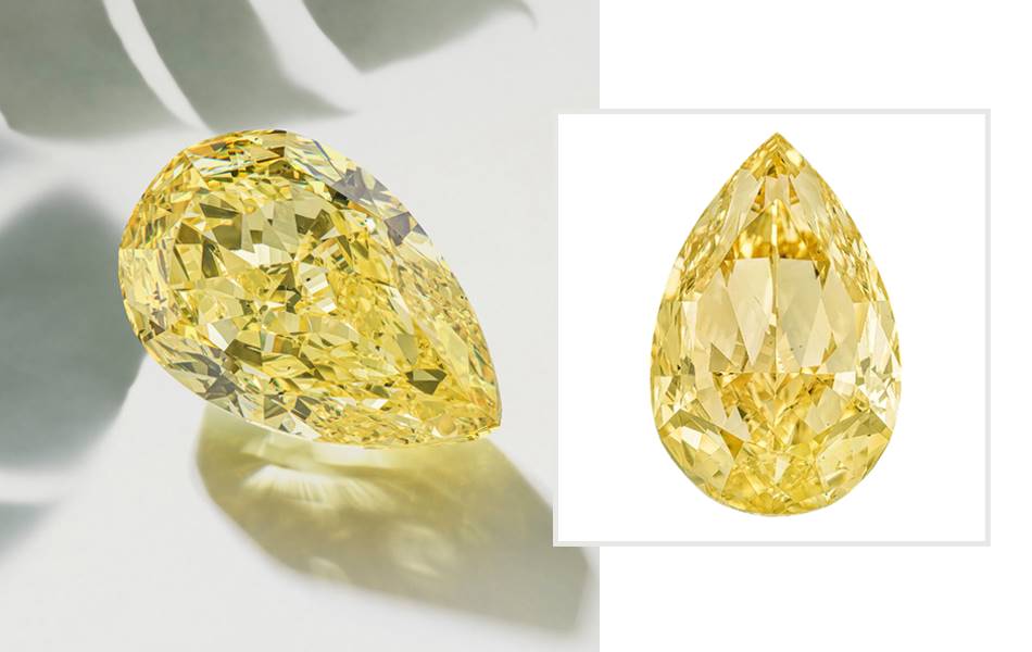 A stunning 202-carat fancy intense yellow fancy colour diamond was the star of the show at the Christie’s auction in Geneva. | Source: Christie's