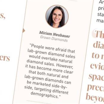 The ‘fake photo’ featured in the October 2021 lab-created diamond report, alongside her quote.