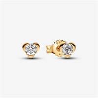 Pandora Talisman: A 14-carat gold lab-created diamond heart earrings