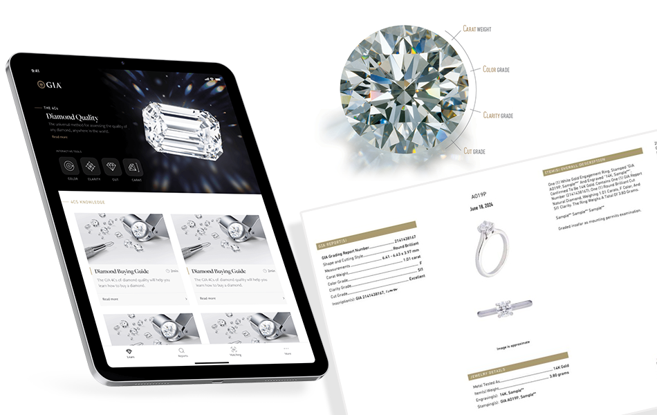 The GIA Jewelry Report offers a comprehensive description of the submitted jewellery, including metal verification and ranges for the clarity, colour, and carat weight of D-to-Z diamonds without previous reports. | Source: GIA