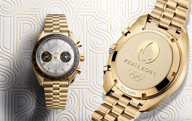 Omega’s Special Edition Speedmaster Chronoscope for the Paris Olympics 2024. The design is available in four models, and the commemorative case back includes a Paris 2024 logo.