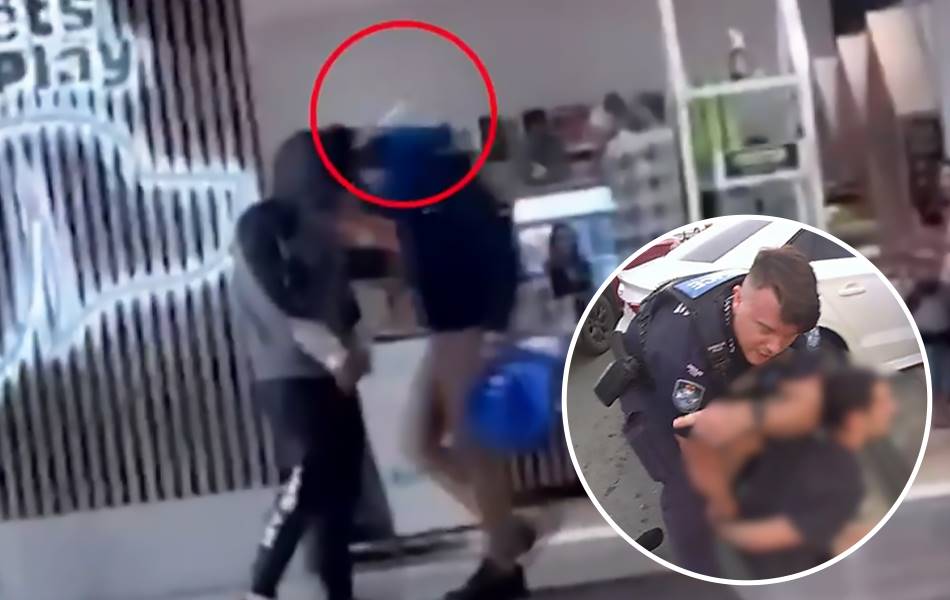 Queensland Police have arrested and charged three men after a failed attempt at a robbery at a jewellery store in Westfield Coomera on the Gold Coast on Friday afternoon. | Source: 7News Australia