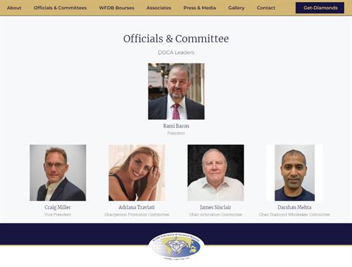 Despite the fact that Craig Miller was appointed president Diamond Dealers Club of Australia (DDCA) in January - 9 months ago - and he was interviewed for the World Federation of Diamond Bourses website, the WFDB still lists Rami Baron as president.