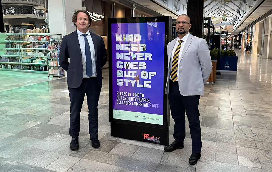 The campaign, known as the ‘Be Kind in Retail' campaign, will feature advertisements and messaging displayed on digital and print media across the major shopping centres. | Source: Inside Retail