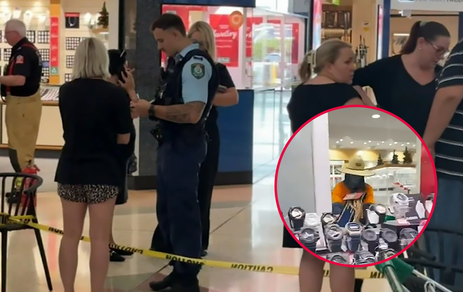 A Queensland man has been charged by NSW Police after dramatic scenes unfolded at a jewellery store on Friday. | Source: Nine News