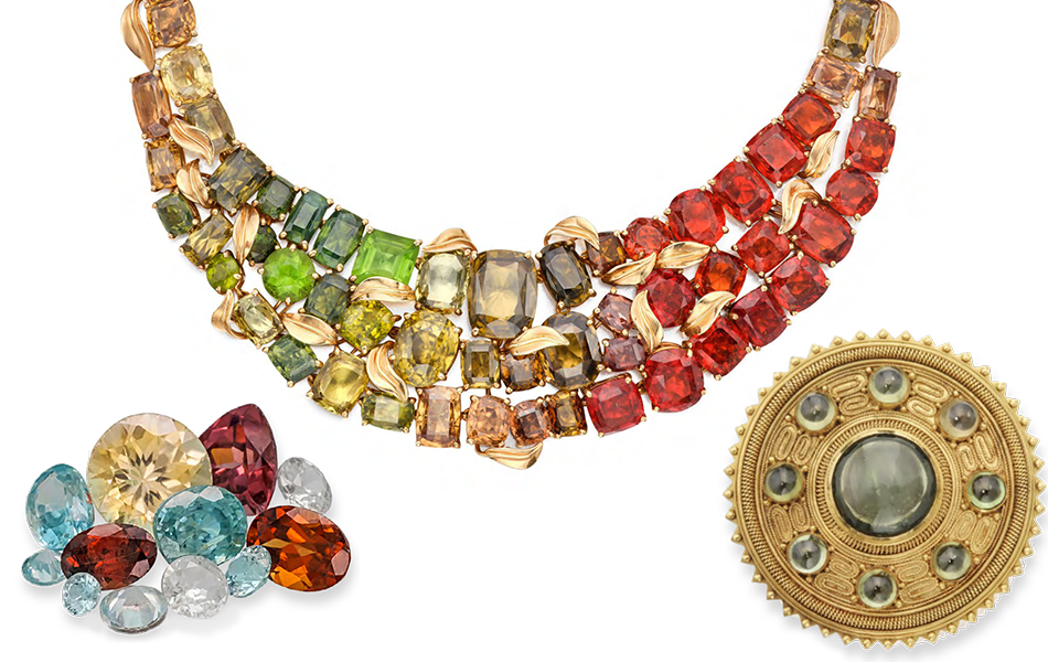 <b>L to R:</b> Polished Zircon - Gemstones.com;  Verdura, Carlo Giuliano – Sotheby’s