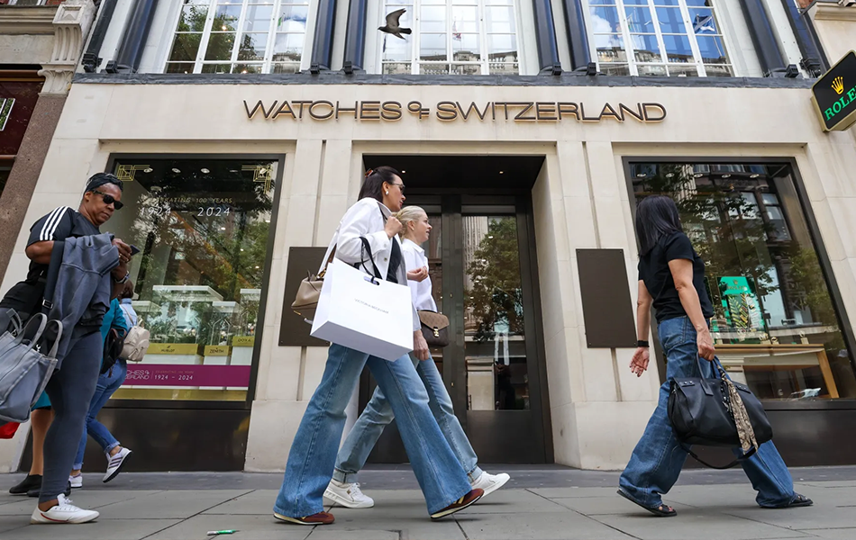 Watches of Switzerland has reported a modest increase in sales in the first half of the financial year, driven by demand in the US market. | Source: Hollie Adams/Bloomberg