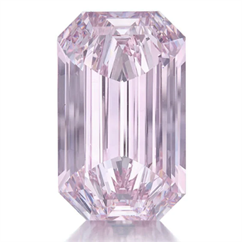 Emerald-cut, 7-carat, fancy-intense-purplish-pink stone