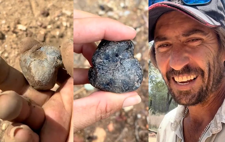 An Australian man has made a remarkable gemstone discovery in central Queensland while out for a walk. | Source: Yahoo News/betteridge_sapphires