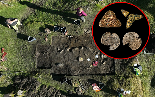 Archaeologists in Norway have uncovered a Viking grave site containing the possessions of wealthy people, along with valuable jewellery, coins, and other unique treasures. | Source: Archaeology News/University Museum of Bergen