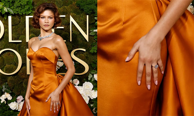 Zendaya’s east-west emerald-cut diamond ring.