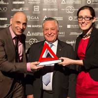 Coloured gem winner Thomas Meihofer (left) and Stacey Illman (right) with GAA