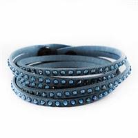 Crystalp leather wrap bracelet