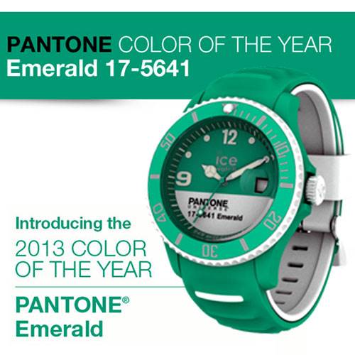 Ice-Watch and Pantone's collaboration, featuring 2013 Colour of the Year, Emerald.