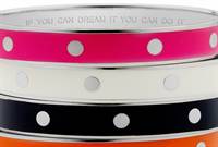 The bangles are inscribed with catchy sayings.